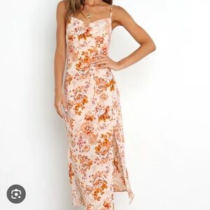 Petal & Pup Floral Midi Dress - Orange and Cream